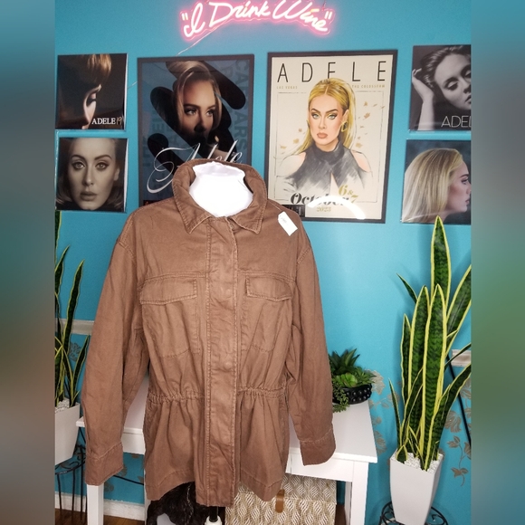 Old Navy Cinched Waist Utility Jacket Canyon Brown - Picture 5 of 16